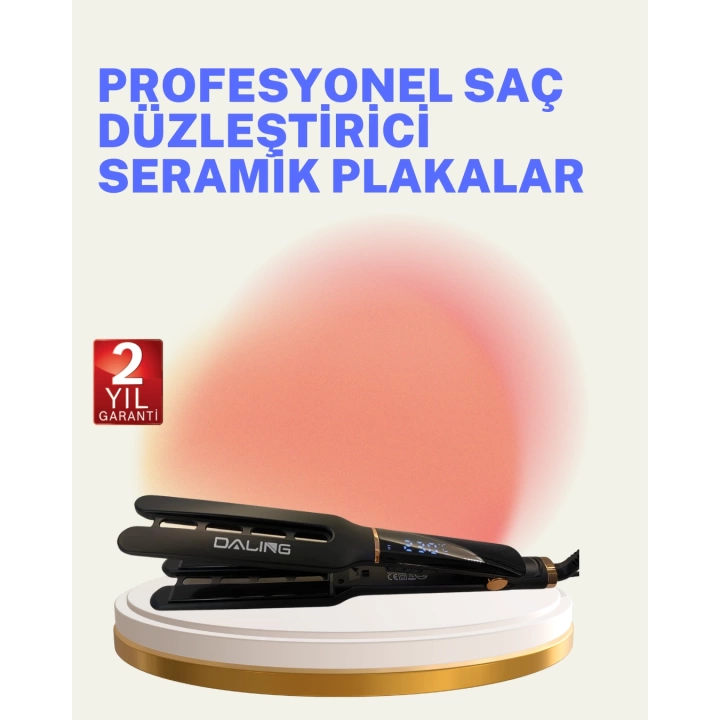 Saç Düzleştirici Seramik Plakalı 230C Hızlı Isınma 360° Kablo