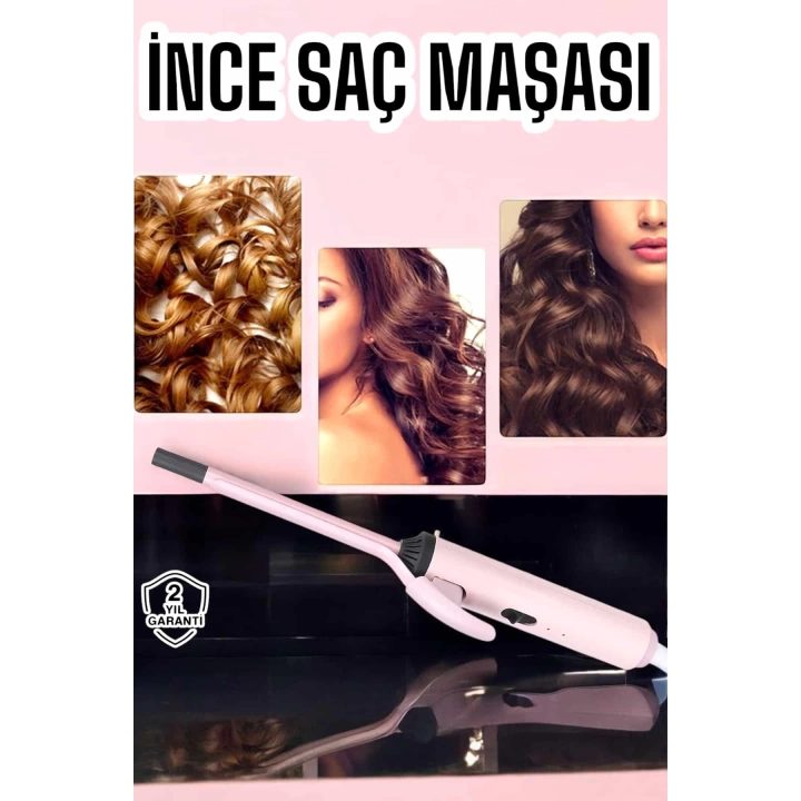 Saç Maşası 10MM İnce Bukleler İçin Yıpranma Önleyici İyon Özelliği