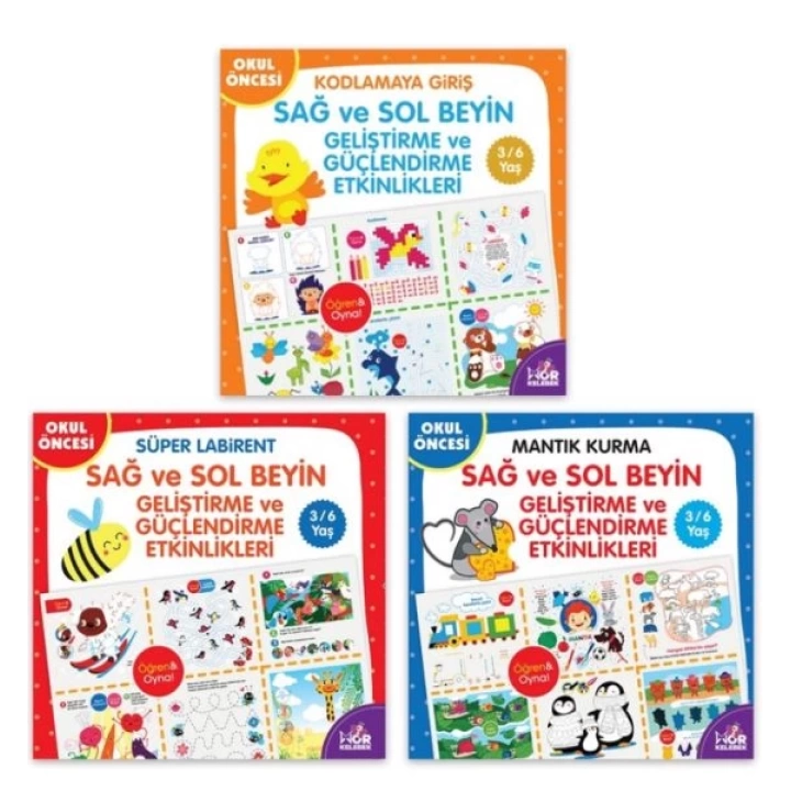 Sağ-Sol Beyin Geliştirme Etkinlikleri Seti (3-6 Yaş)