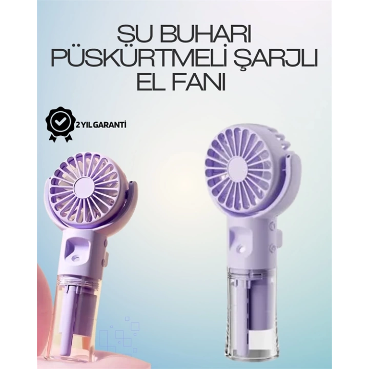 Şarjlı Buğu Fanı – Nemlendirici Sis Fonksiyonlu, Tip-C Girişli, Taşınabilir Masa Fanı