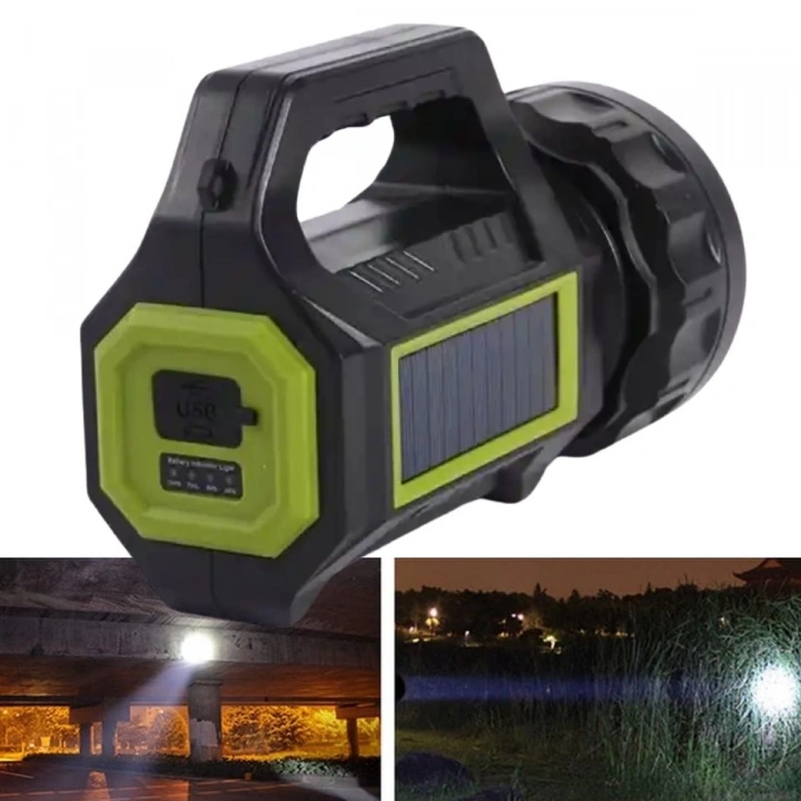 Şarjlı LED El Feneri 10W Taşınabilir Acil Durum ası USB Şarjlı & Yan COB Işıklı