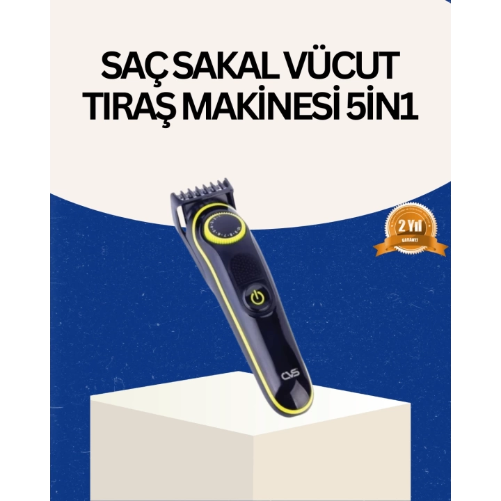 Şarjlı Sessiz Çalışan Saç ve Sakal Şekillendirici Profesyonel Erkek Tıraş Makinesi