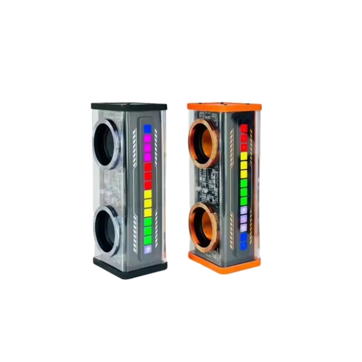 Şeffaf Gövdeli RGB Işıklı Bluetooth Hoparlör – Taşınabilir ve Güçlü
