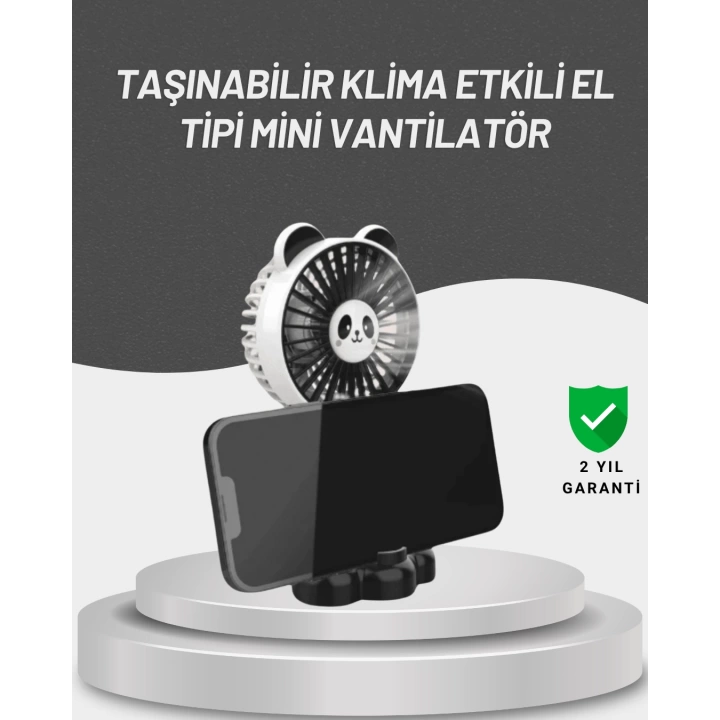 Sessiz Çalışan USB Şarjlı Masaüstü Mini Vantilatör