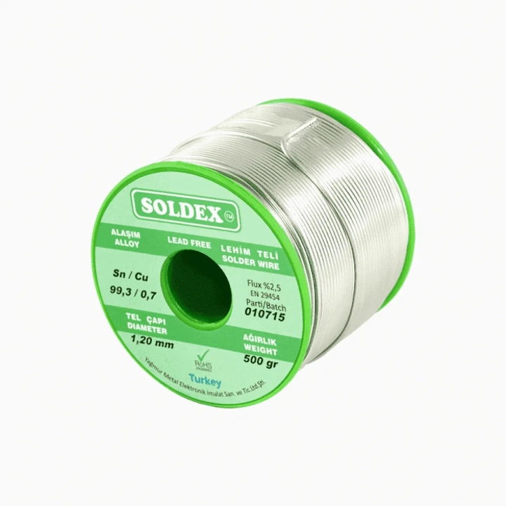 Sn: 99.3 - Cu: 0.7, 500 Gr, 0.75 Mm -  Kurşunsuz, Gümüşsüz Lehim Teli