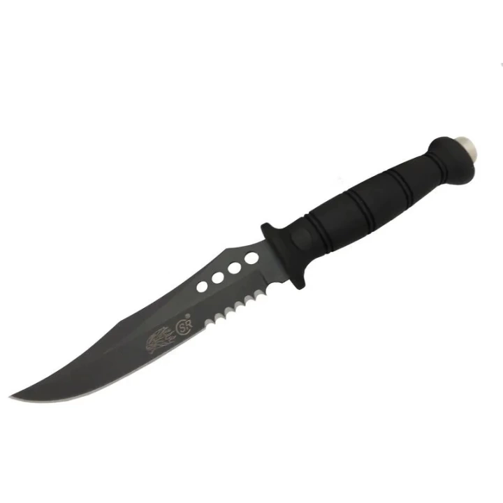 Sr S008b Lejyoner Tırtıklı Outdoor Bıçağı 29 Cm - Kauçuk Sap, Perçinli