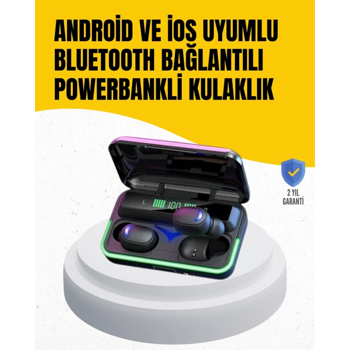 Su Geçirmez E10 Bluetooth Kulaklık Powerbank ve Gürültü Engelleme