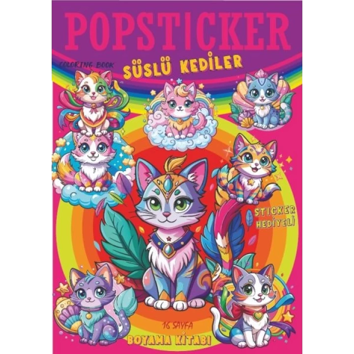Süslü Köpekler  Boyama Kitabı Popsticker