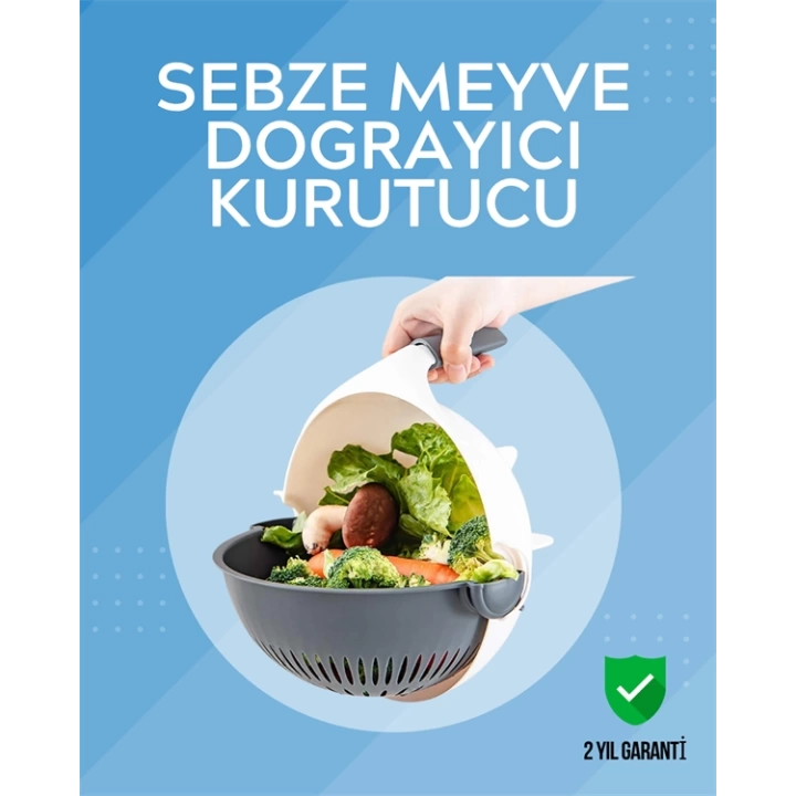 Süzgeçli Hazneye Sahip Çok Amaçlı Rende ve Dilimleyici