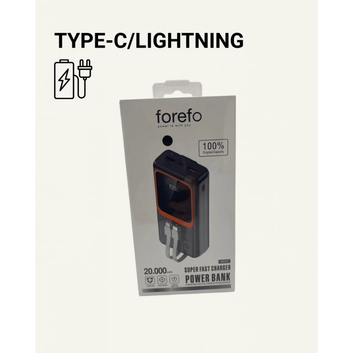 Taşınabilir Şarj Cihazı 20000 mAh | 22.5W Hızlı Şarj + Dijital Ekran + Kablo Dahil