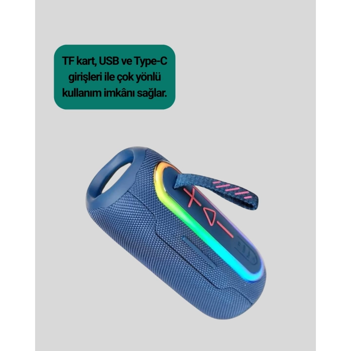 Taşınabilir Şarjlı Bluetooth Hoparlör Güçlü Bas