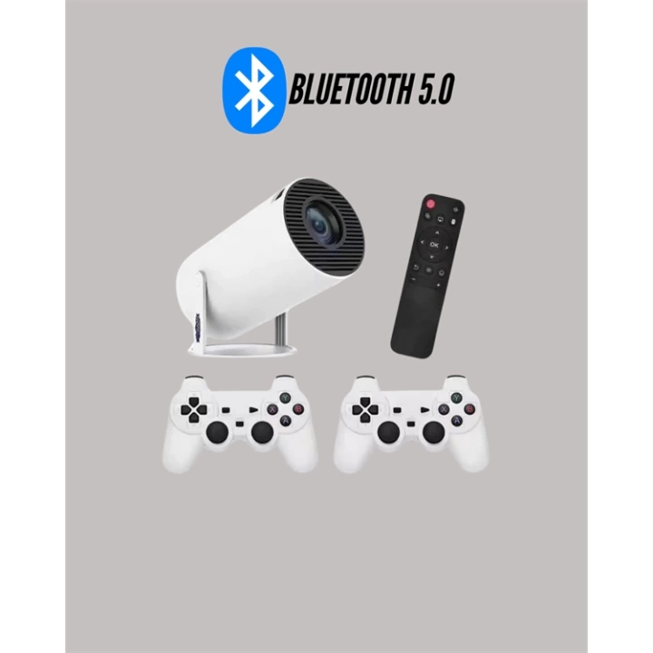 TÇift Kollu Tasarımlı Kablosuz Projeksiyon – 4K, 10.000 Oyun ve Smart App Desteği