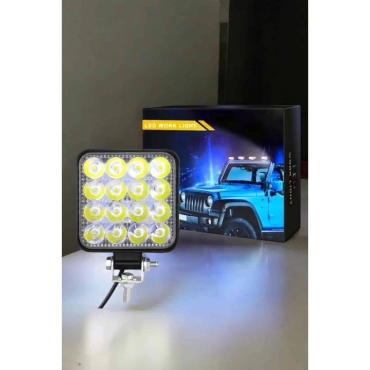 Tepe Lambası Çalışma Lambası Sis Lambası 16 Led Beyaz Led Işık