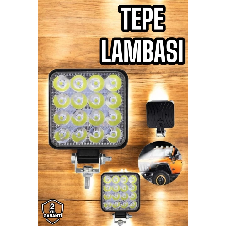 Tepe Lambası Tüm Araç Tiplerine Uygun Çalışma Lambası 16 Ledli