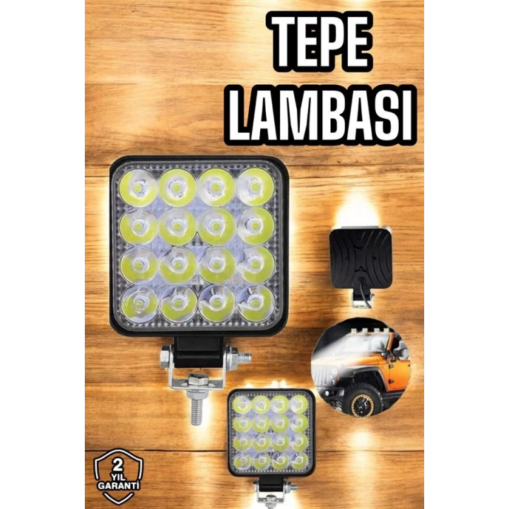 Tepe Lambası Tüm Araç Tiplerine Uygun Çalışma Lambası 16 Ledli