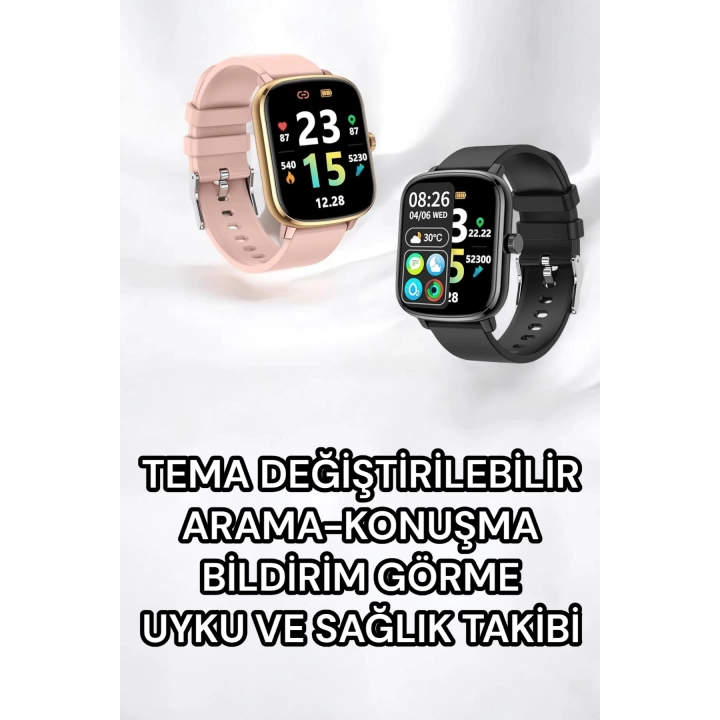Titreşimli, Sağlık Takipli, Yeni Nesil Akıllı Saat  400mAh Batarya Kapasiteli