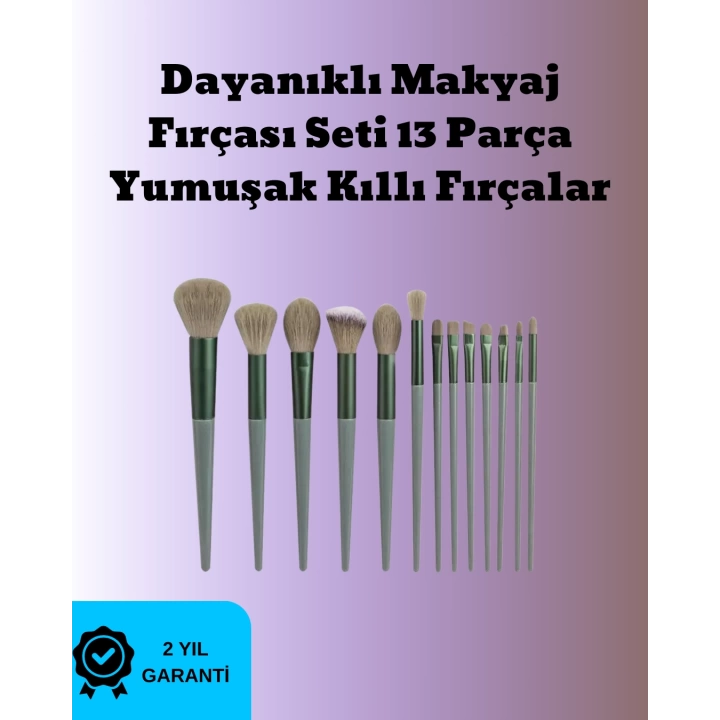 Toz ve Krem Ürünler İçin Güçlü Tutucu Yumuşak Kıllı Makyaj Fırça Takımı 13 Parça