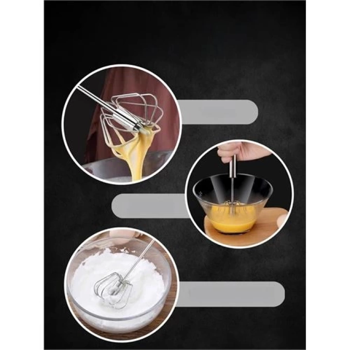 TransForMacion Dönerli Çırpıcı 304 Paslanmaz Çelik Yumurta Çırpıcı