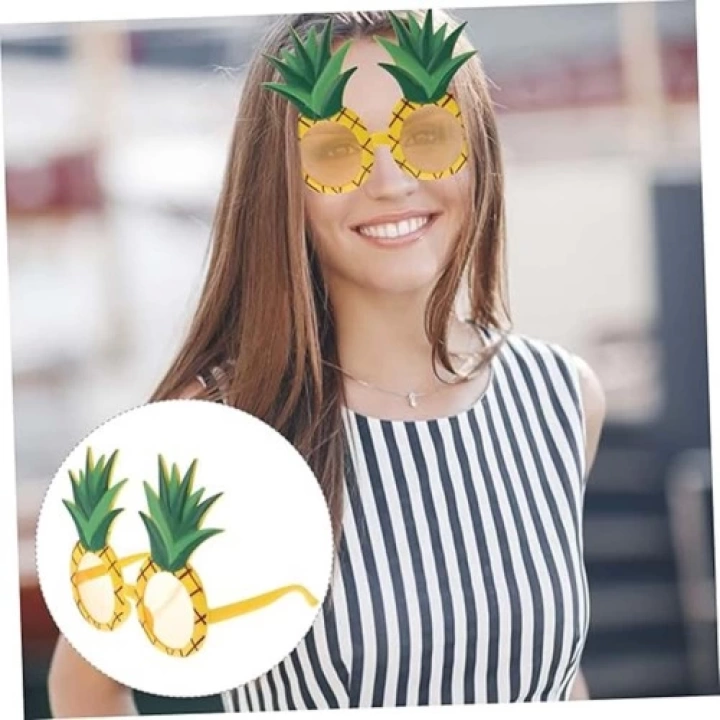 Tropikal Hawaii Ananas Şekilli Parti Gözlüğü