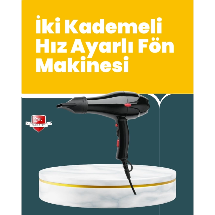 Tüm Saç Tipleri İçin 2200W Güçlü Fön Makinesi