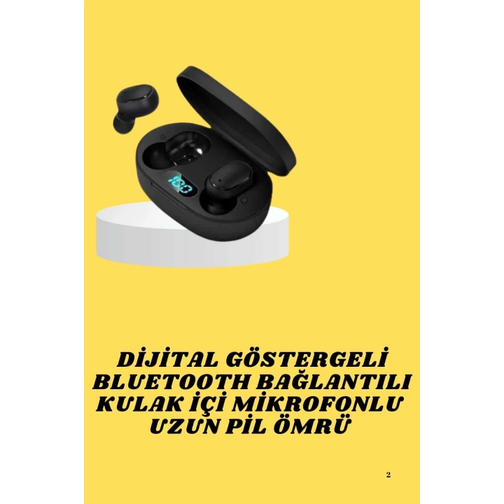 TWS Bluetooth Kulaklık Kulak İçi Kablosuz Dijital Göstergeli Çağrı Cevaplayabilen