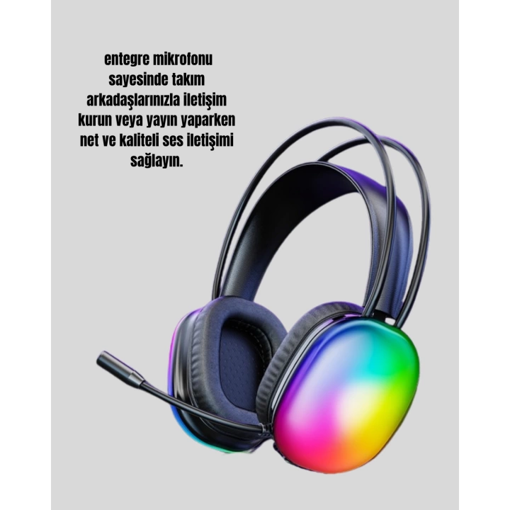 Type-C Şarjlı RGB Işıklı Bluetooth Oyuncu Kulaklığı