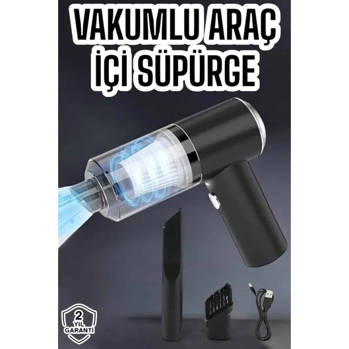 Üflemeli Güçlü Vakumlu Ev Ofis Araç Süpürgesi El Süpürgesi Şarjlı