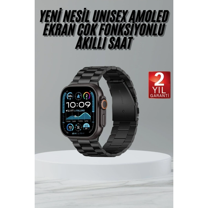 Ultra 3 Kordonlu Amoled Ekran Akıllı Saat Çok Fonksiyonlu Uyku ve Sağlık Takibi