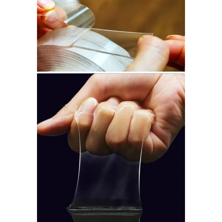 Ultra Güçlü Çift Taraflı 2 mt x 3 cm Çift Taraflı Nano Bant