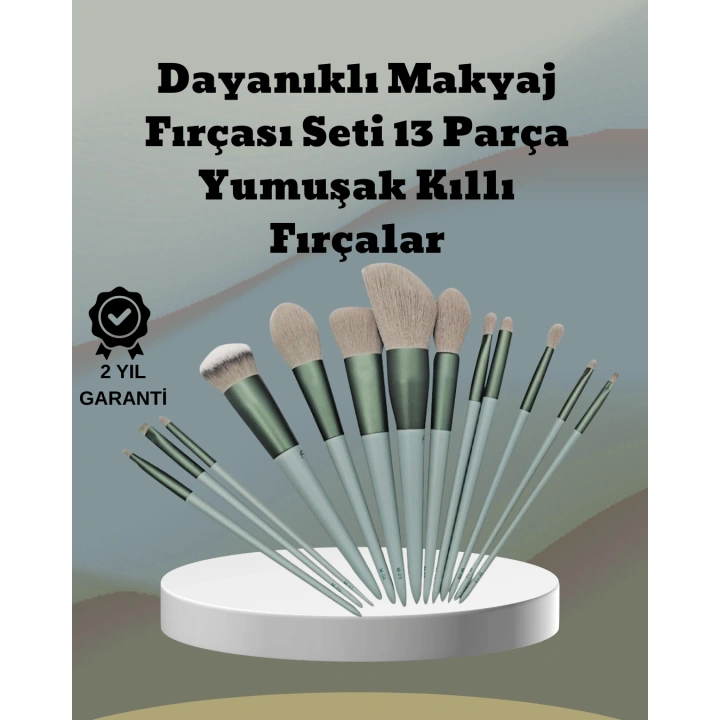 umuşak Kıllı Estetik Tasarımlı 13lü Makyaj Fırçası Seti Günlük ve Profesyonel Kullanım