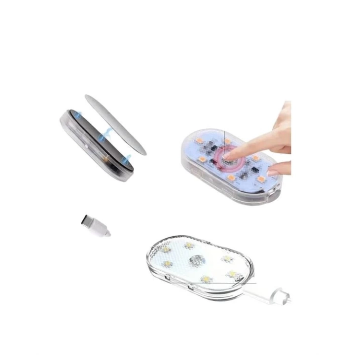 USB Şarjlı, 3 Saat Kesintisiz Çalışan Araba Atmosfer Işıkları
