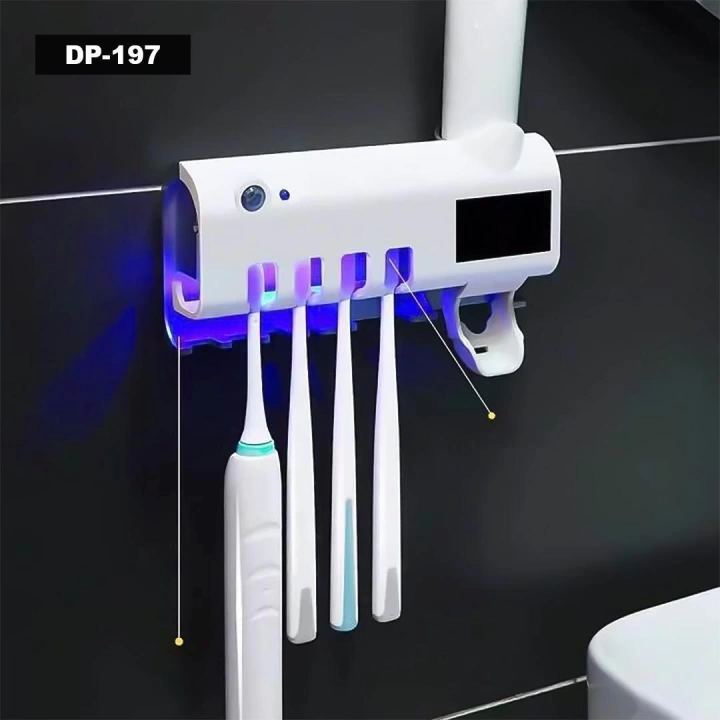 Uv Işıklı Otomotik Diş Macunu Sıkacağı Ve Diş Fırçası Tutacağı