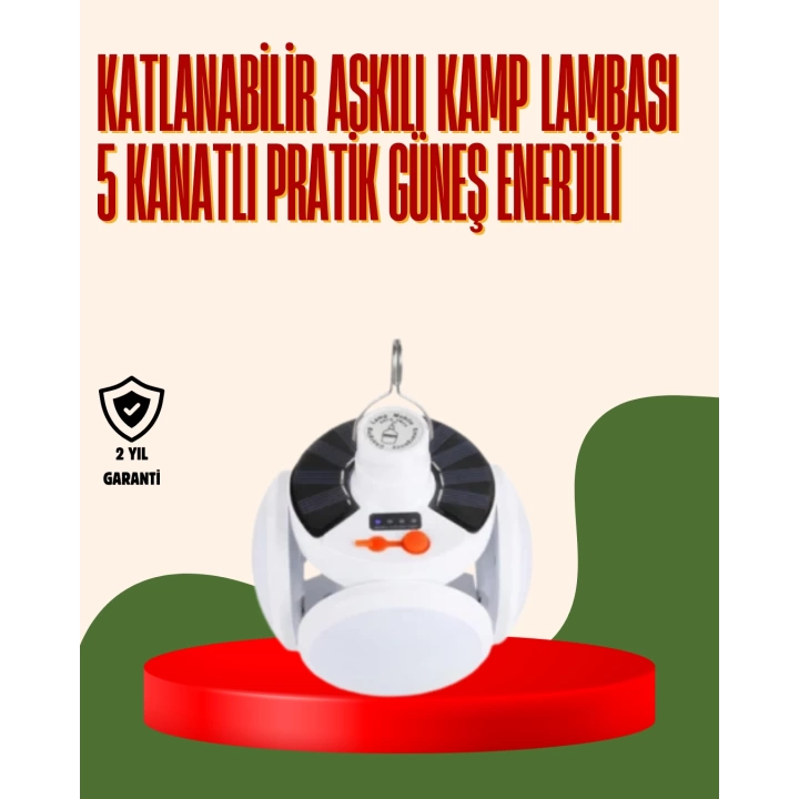Uzaktan Kumandalı, 360 Derece Katlanabilir Solar LED Aydınlatma Çadır Lambası