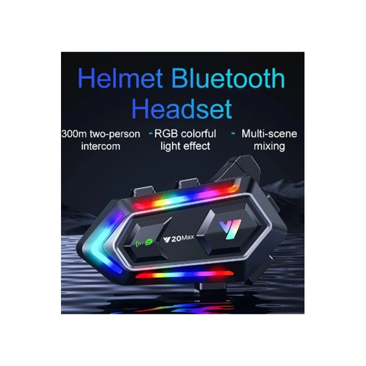 Y20 Max Motosiklet Bluetooth 5.3 Kask Intercom 2 Kişi 300 Metre Eşleşme Özellikli
