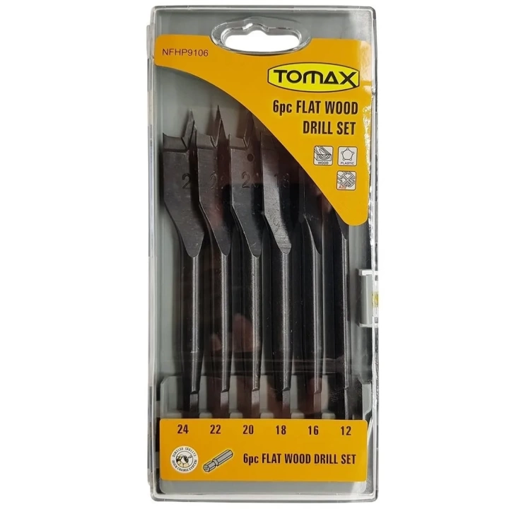 Yaprak Ahşap Matkap Ucu Takımı 12-24 Mm - 6 Parçalı