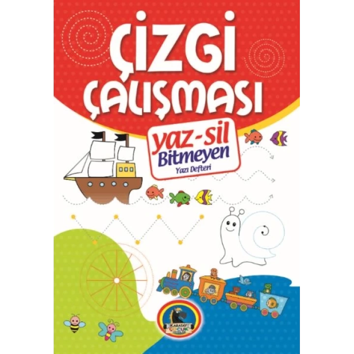 Yaz-Sil Çizgi Çalışması Bitmeyen Yazı Defteri+Tahta Kalm