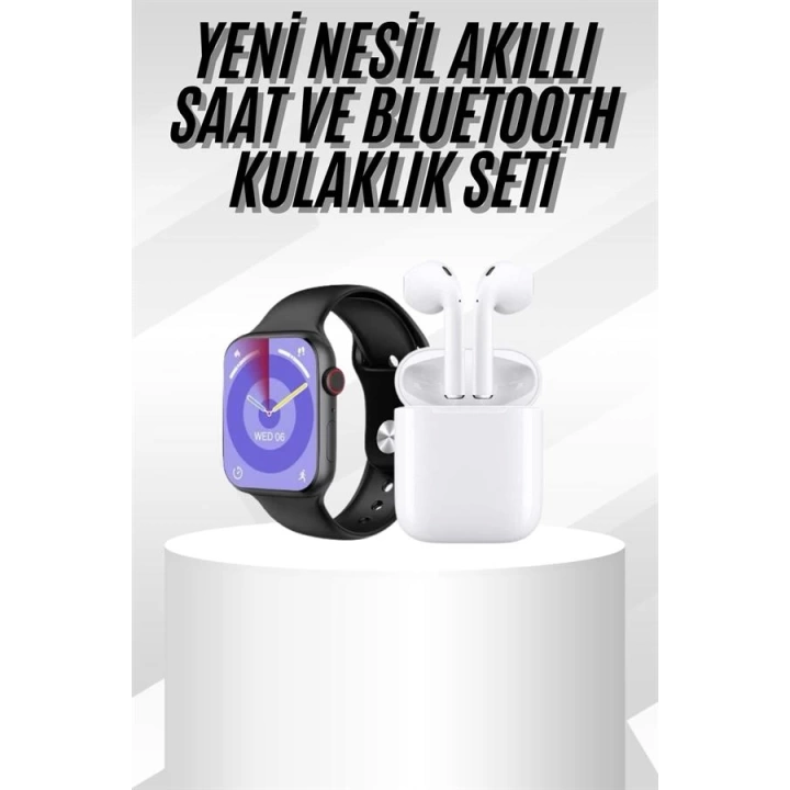 Yeni Nesil Akıllı Saat Ve Kulaklık Seti Gümüş Kasa Zarif Tasarım Çok Fonksiyonlu