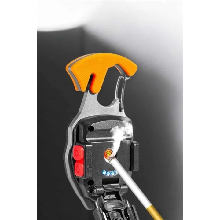 yeni nesil Kamp Feneri Çok Fonksiyonlu Fener Anahtarlık Usb Çakmaklı Cam Kırıcı Kemer Kesici Açacak