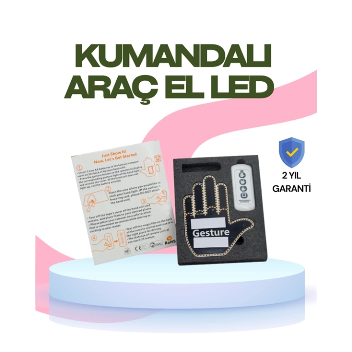 Yüksek Görünürlüklü Otomobil Jest Işığı – 3 Modlu LED Arka Cam Aksesuarı, Pratik ve Eğlenceli