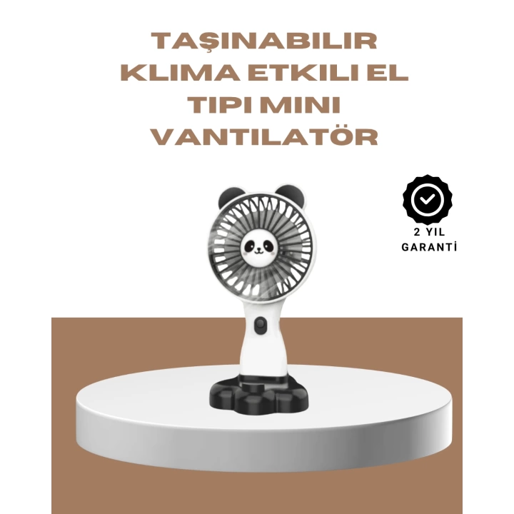 Yüksek Performanslı USB Mini Vantilatör – Panda Desenli
