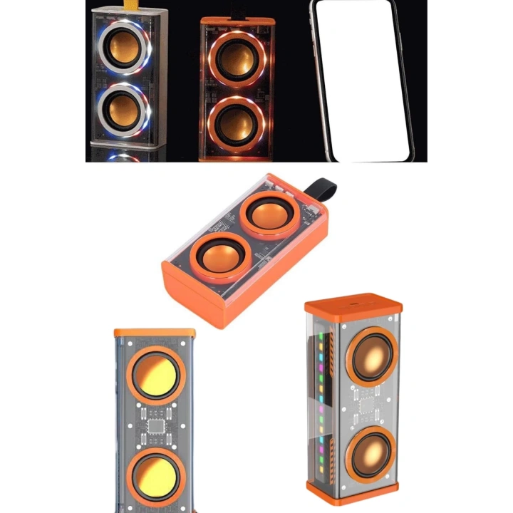Yüksek Ses Kaliteli Kablosuz 5.0 Bluetooth Hoparlör RGB Işıklı