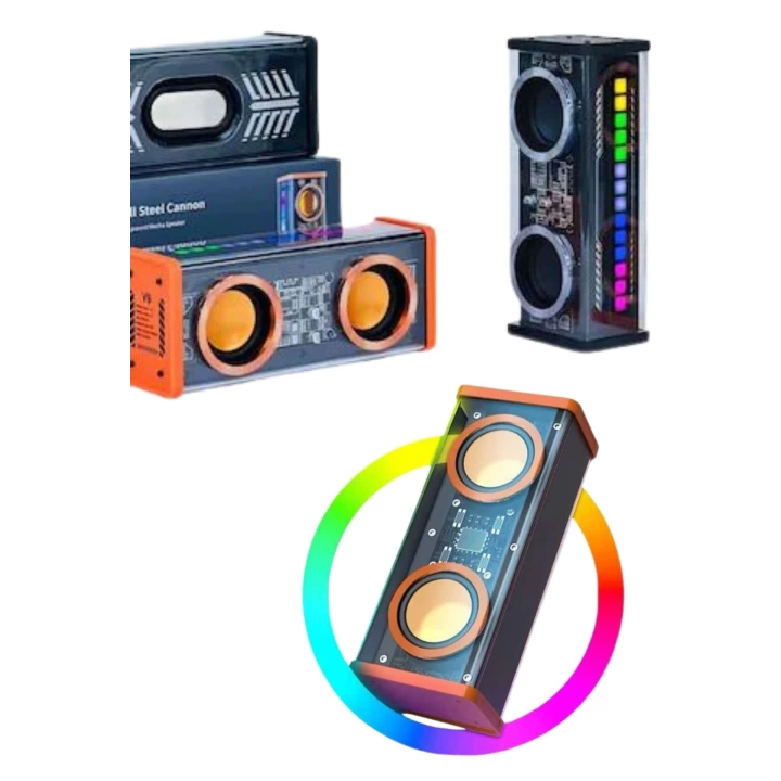 Yüksek Ses Kaliteli Kablosuz 5.0 Bluetooth Hoparlör RGB Işıklı