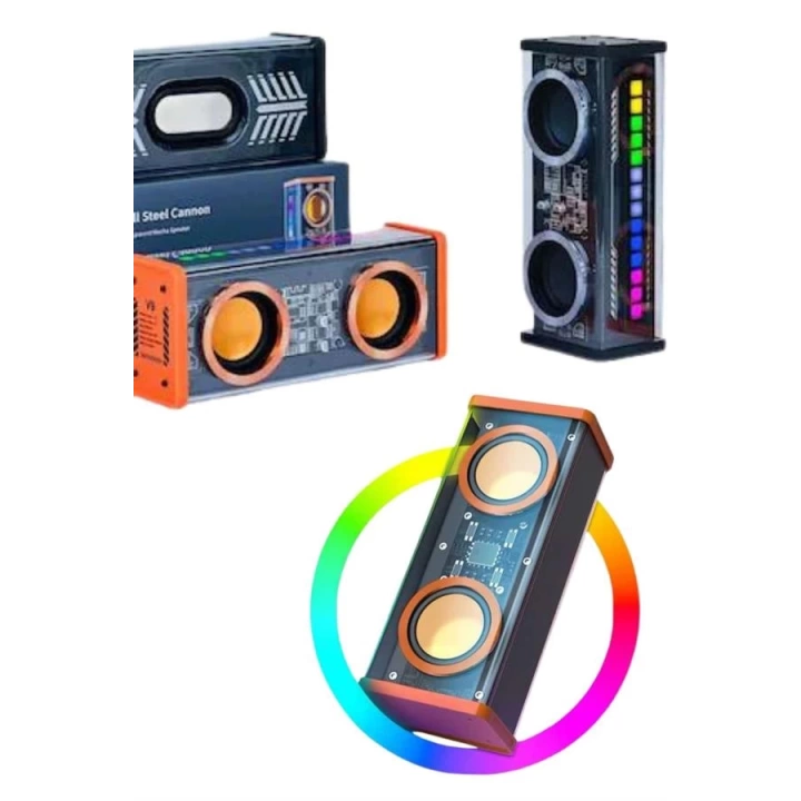Yüksek Ses Kaliteli Kablosuz 5.0 Bluetooth Hoparlör RGB Işıklı