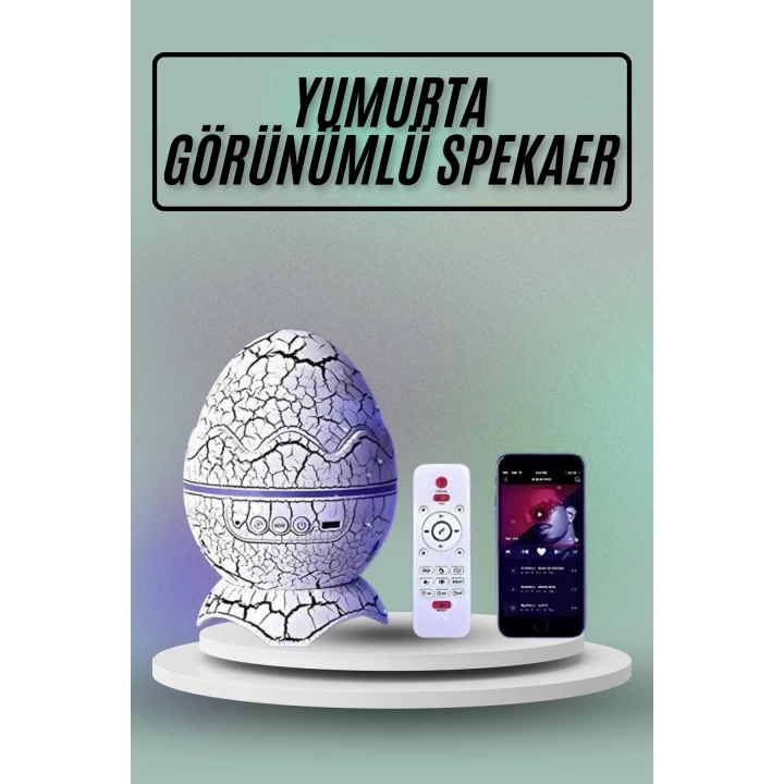 Yumurta Görünümlü Masa ve Gece Lambası Renk Değiştirebilen Projektör