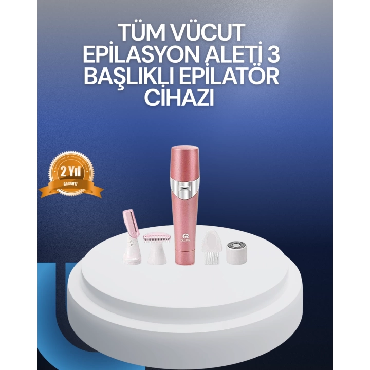 Yüz ve Vücut Tüy Temizleme Makinesi 3 Farklı Başlıklı