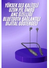 100 Saat Kablolu Boyun Askılı Dijital Göstergeli Bluetooth Kulaklığı