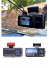 1080P 3 Lensli WİFİ Araç İçi Kameralı Ekran DVR Kaydedici Gece Görüşlü