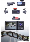1080P 3 Lensli WİFİ Araç İçi Kameralı Ekran DVR Kaydedici Gece Görüşlü