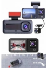 1080p Sürüş Kaydedici 2 İnç Araç Araba Ön İç Arka DVR IPS Ekran