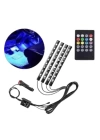 12 Ledli RGB Işıklı Araç Içi Ayak Altı Led Oto Ampul Kumandalı 7 Renk